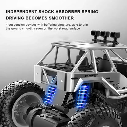 Remote Control Car Off Road Monster Truck Rock Crawler 4WD Dual Motors Metal Shell LED Headlights Kids Gift Fall 2025