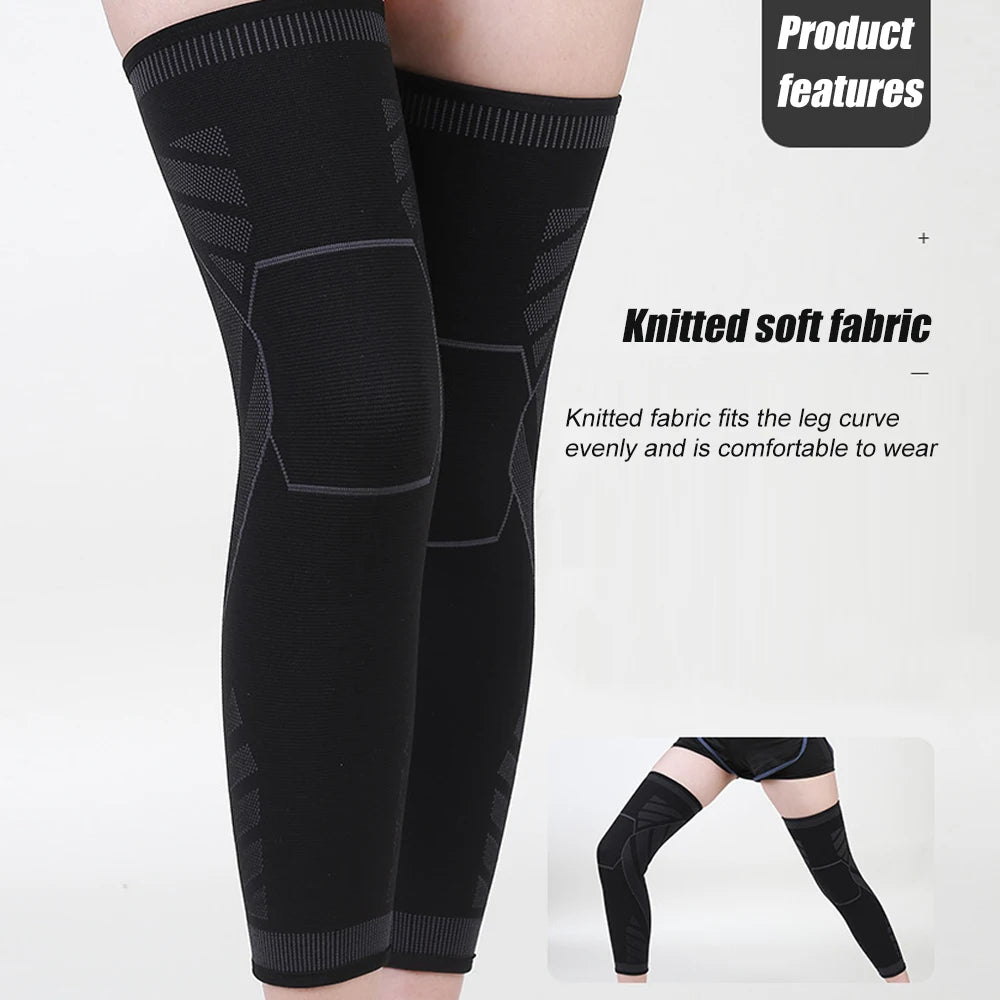 Full Leg Compression Sleeve Long Knee Support for Cycling Hiking Basketball – Pair 2026