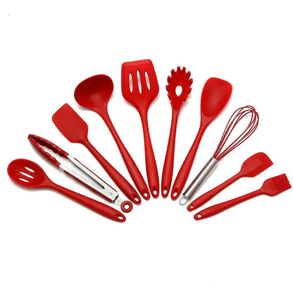 10 PCS Silicone Cookware Set Kitchen Tools Nonstick Baking Utensils