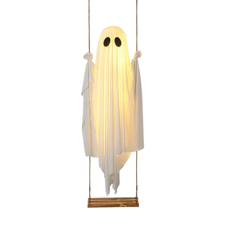 Hanging Swing Ghost Decoration Halloween 2025 Porch Lights