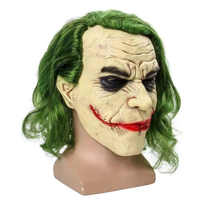 Latex cosplaymasker van de Joker-clown met groene haarpruik voor volwassenen, Halloween-kostuumrekwisiet 2026
