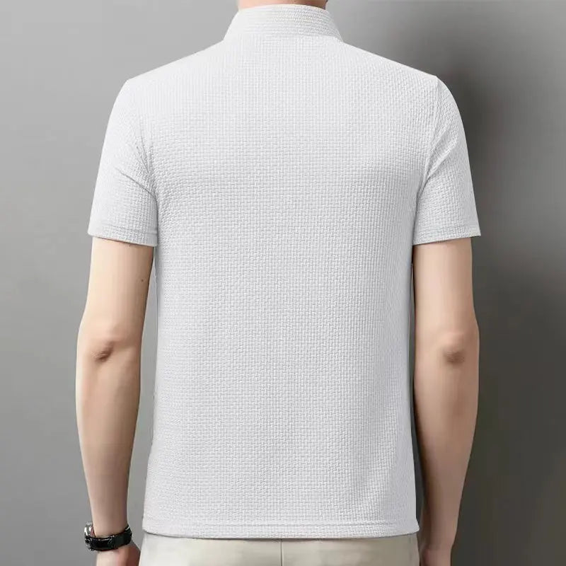 Breathable men's polo shirt – short sleeve, casual summer style, slim fit versatile top