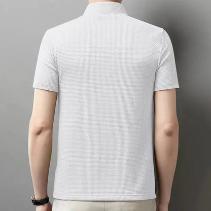 Breathable men's polo shirt – short sleeve, casual summer style, slim fit versatile top