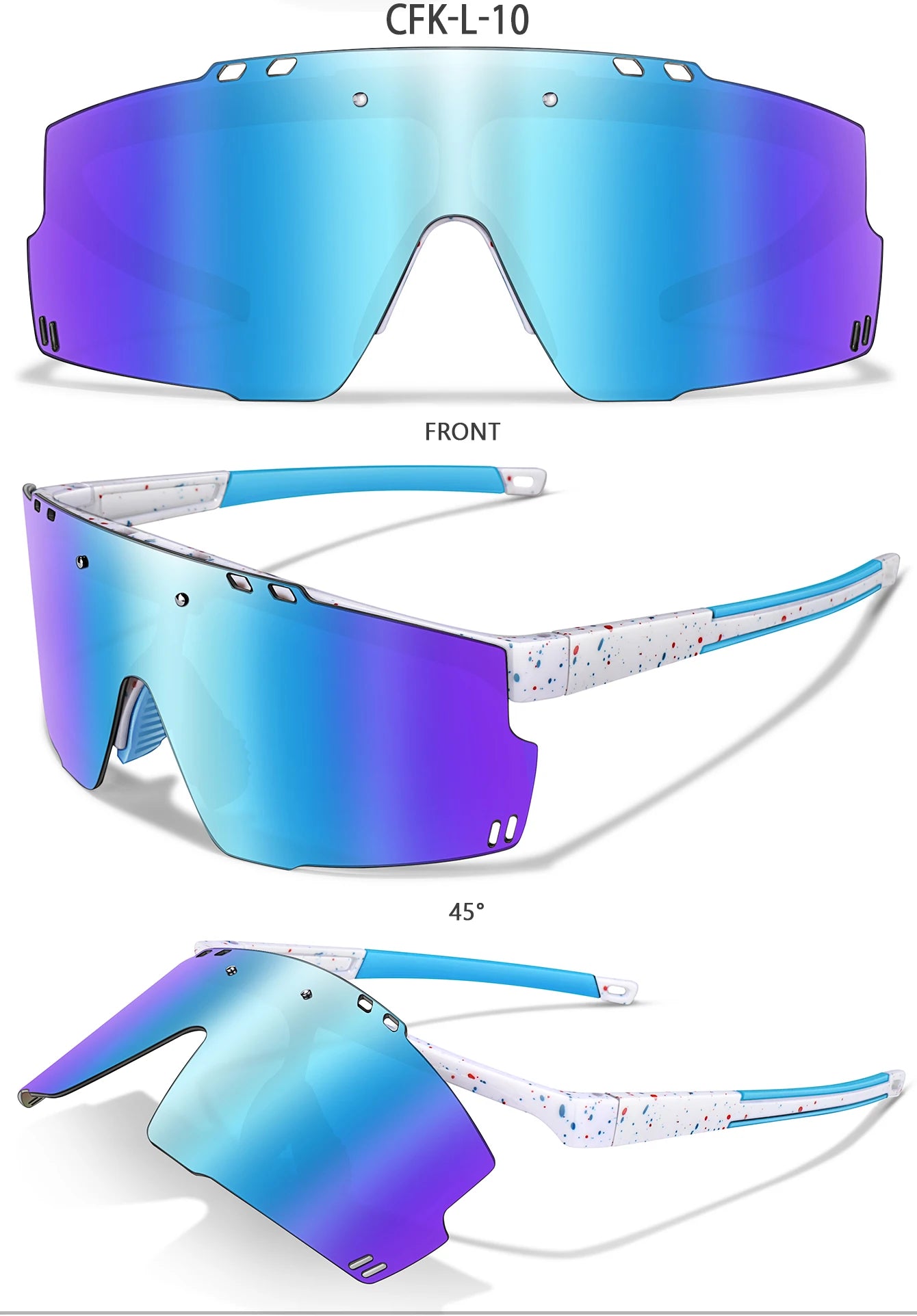 Lightweight unisex sports sunglasses – UV400 polycarbonate lenses, cycling, running, fishing