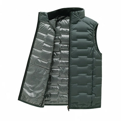 Warm Cozy Men’s Down Vest - Stand Collar, Duck Down, Winter