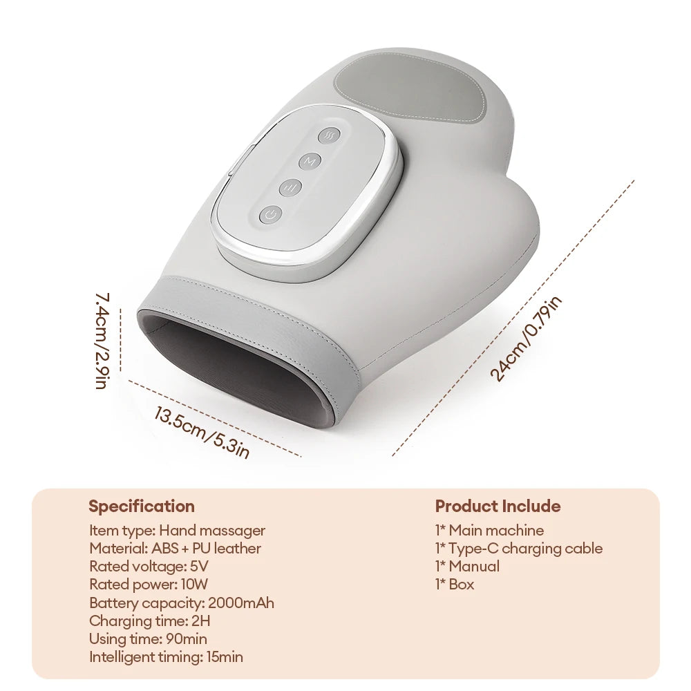 Electric Air Pressure Hand Massager – Finger Airbag Compress Thumb Acupoint Palm Kneading Glove 2026