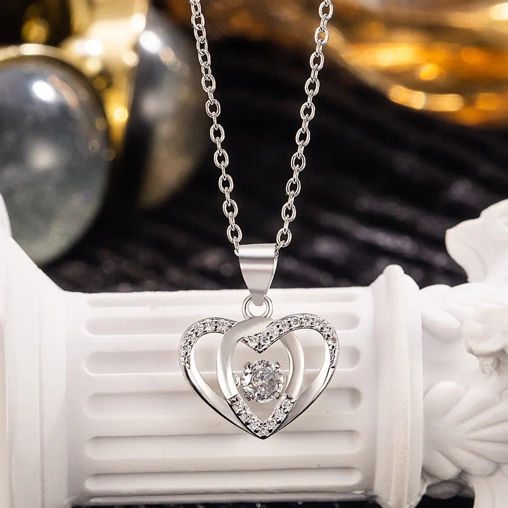 Halsband i sterlingsilver med hjärtformat hänge Minimalistisk smycke Semesterpresenter 2026 Presentfärdigt