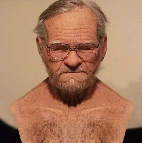 Realistisch siliconen Halloweenmasker dat het hele hoofd bedekt, opa en oma, cosplay-simulatierekwisiet 2026