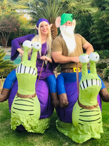 Grappig opblaasbaar bereden slakkenkostuum, dierencosplaypak voor volwassenen en kinderen, Halloween en carnaval 2026