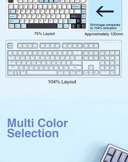 Teclado mecánico para juegos compacto AULA F75 al 75% RGB