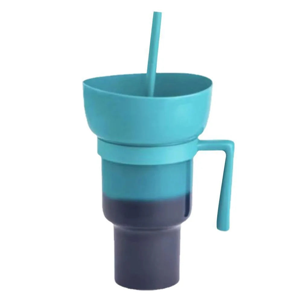 Vaso para bocadillos 2 en 1 Tazón para bocadillos Vaso antisalpicaduras a prueba de fugas Vaso para palomitas Estadio Noche de película Otoño 2025
