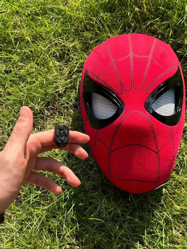 Remote-Controlled Spider-Man LED Cosplay Headgear with Glowing Red and Black Design 2026