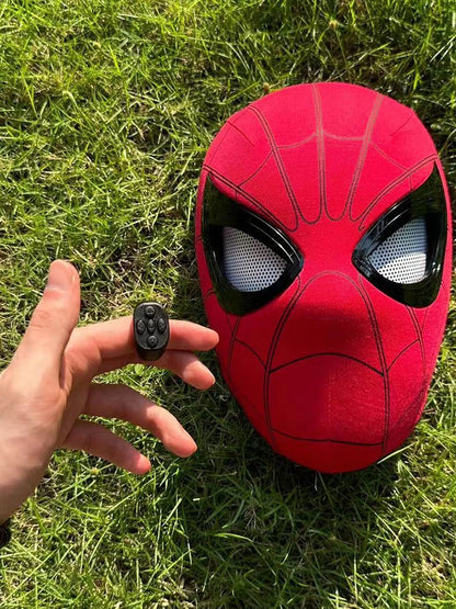 Remote-Controlled Spider-Man LED Cosplay Headgear with Glowing Red and Black Design 2026