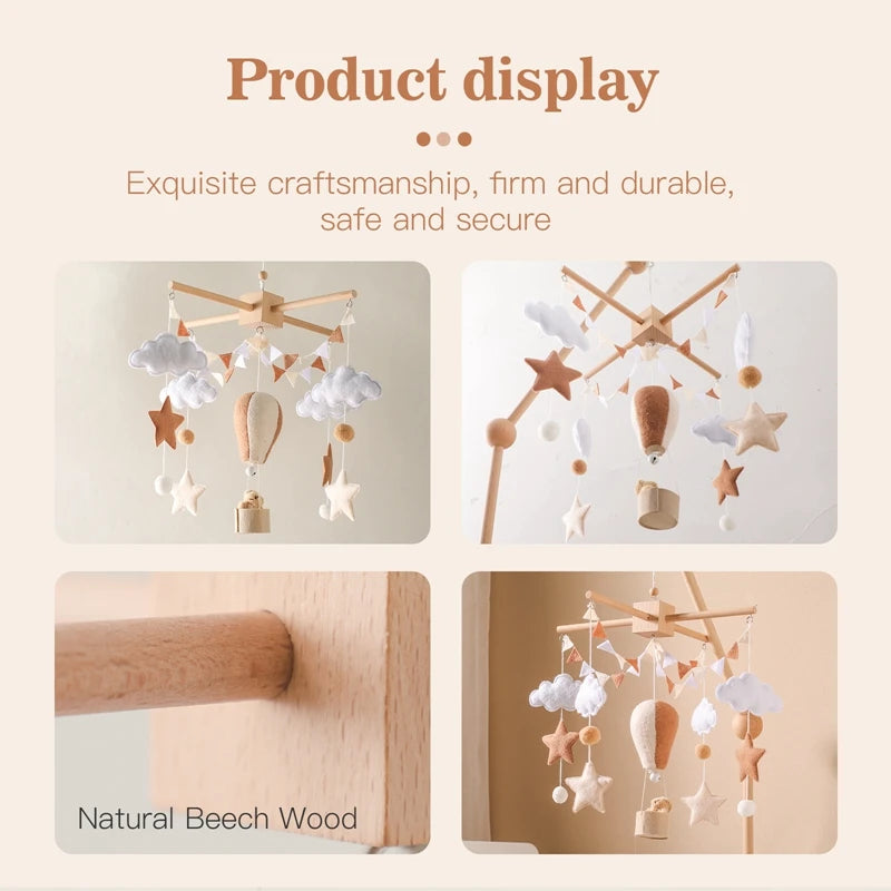 Hot Air Balloon Crib Mobile Newborn Sensory Toys Soothing