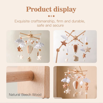 Hot Air Balloon Crib Mobile Newborn Sensory Toys Soothing