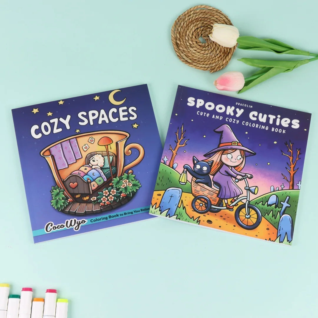 Adult Coloring Book Cute Hygge Creatures Calming Relaxation Fall 2025 Mindfulness Gift