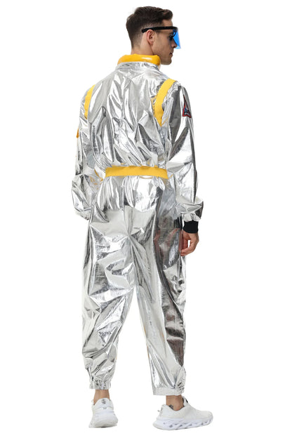 Zilverkleurig astronautenruimtepak voor volwassenen, jumpsuit voor koppels, cosplay voor Halloween, carnaval en verkleedfeesten 2026