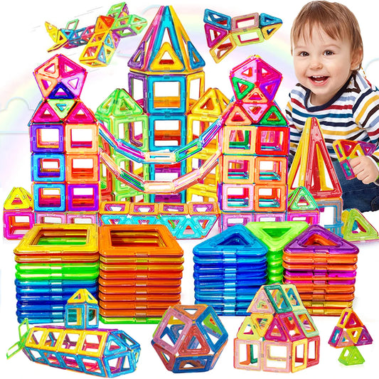 Creative Magnetic Building Blocks Set - Large & Mini DIY Toys for Kids Aged 7-12, Fun Educational Construction Gift in Mixed Colors