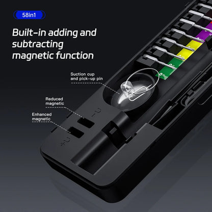 Electric Screwdriver 58-In-1 Rechargeable Precision Repair Kit Wireless Compact Tech Repair Fall 2025 Magnetic