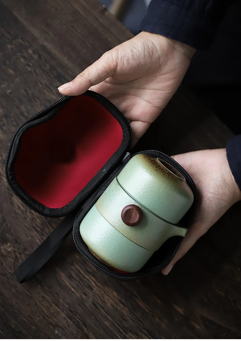 Porcelain Portable Travel Tea Set Kung Fu Teaware Handmade