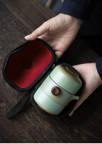 Porcelain Portable Travel Tea Set Kung Fu Teaware Handmade