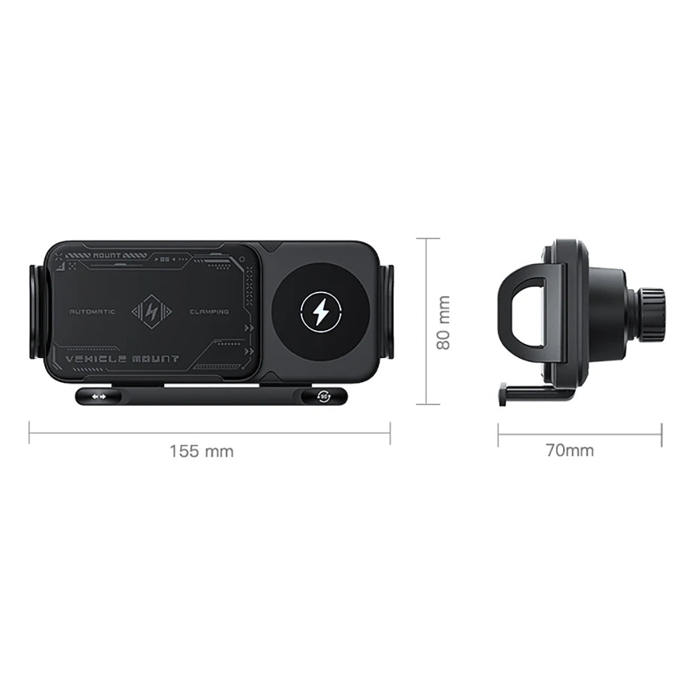 Wireless Car Charger Dual Coil Fold Screen Mount Fast Charge For Foldable Phones Air Vent Car Holder Fall 2026
