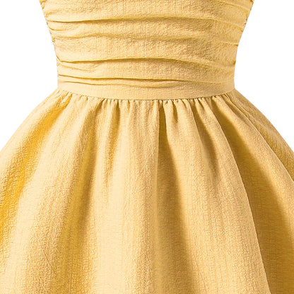 Soft Girls' Princess Dress - Tiered Sling Dress, Flattering, Polyester, For Birthday Party