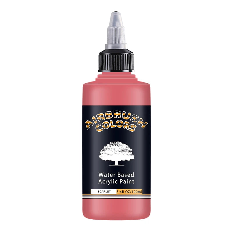Airbrush akrylmaling matte blæk vandbaseret let at rengøre 32 farver sæt 100 ml flasker til modelhobby TikTok viral håndværkstrend 2026