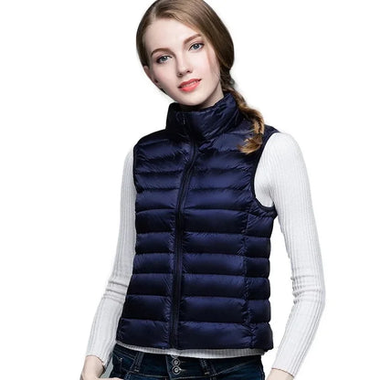 Lightweight Women's Sleeveless Vest - Quilted Nylon, Warm