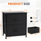 Versatile 2-Drawer Nightstand with Fabric Storage for Bedroom and Living Room