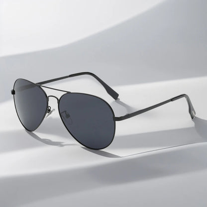 Klassische Big Pilot Sonnenbrille für Herren - Luxuriöse Metall schwarze Aviator Sonnenbrille UV400