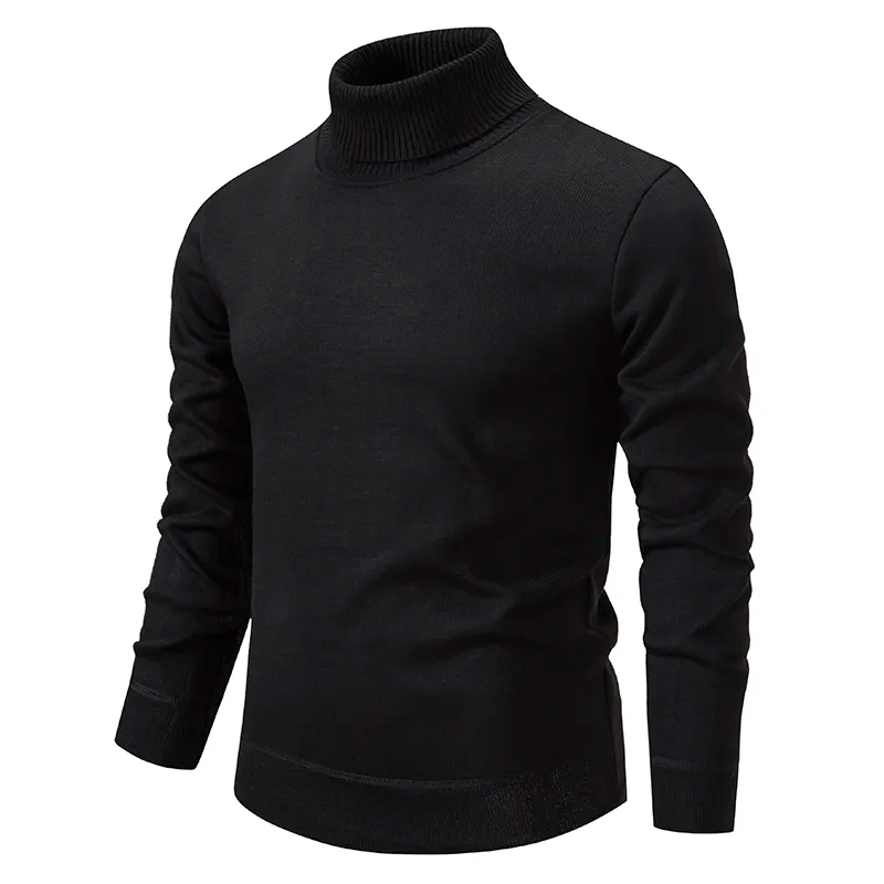 Warm Men’s Turtleneck Sweater - Slim Fit, Wool, Winter