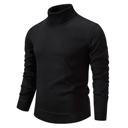 Warm Men’s Turtleneck Sweater - Slim Fit, Wool, Winter