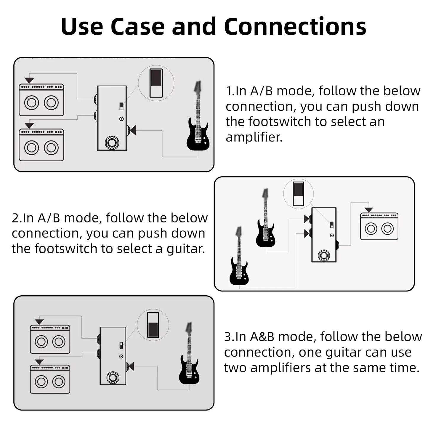 M-VAVE ABY Line Selector Pedal – True Bypass AB Box Mini Guitar Bass Channel Switch 2026