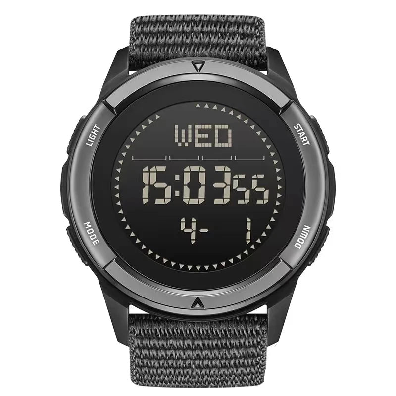 Digital 45mm Carbon Fiber Watch Nylon Strap Waterproof