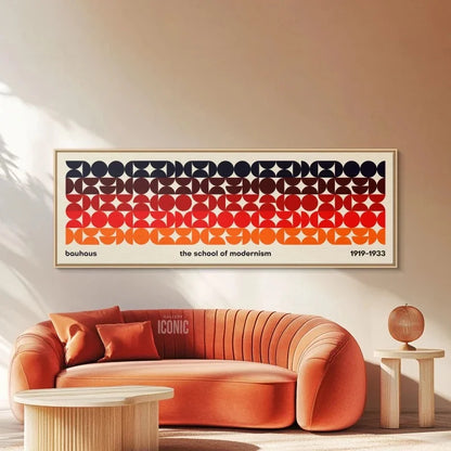 Mid Century Modern Panoramic Canvas Print Bauhaus Unframed