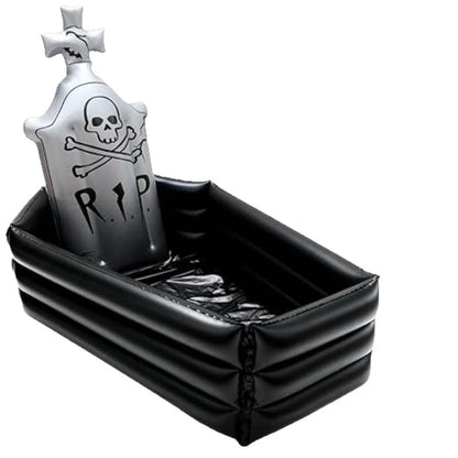 Opblaasbare Halloween-schedel, grafsteen en doodskist van PVC, griezelige sfeerdecoratie voor binnen en buiten, spookhuis 2026