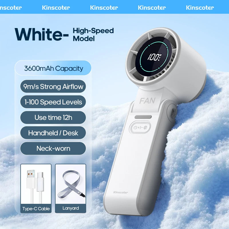 Handheld Fan Foldable Outdoor Cooling 3600mAh Battery 100 Level Turbo Summer 2026