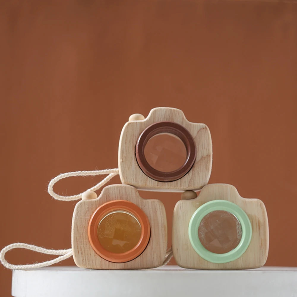 Wooden Montessori Camera Toy for Kids, BPA Free, Lightweight, Sensory Play Gift for Toddlers and Young Children