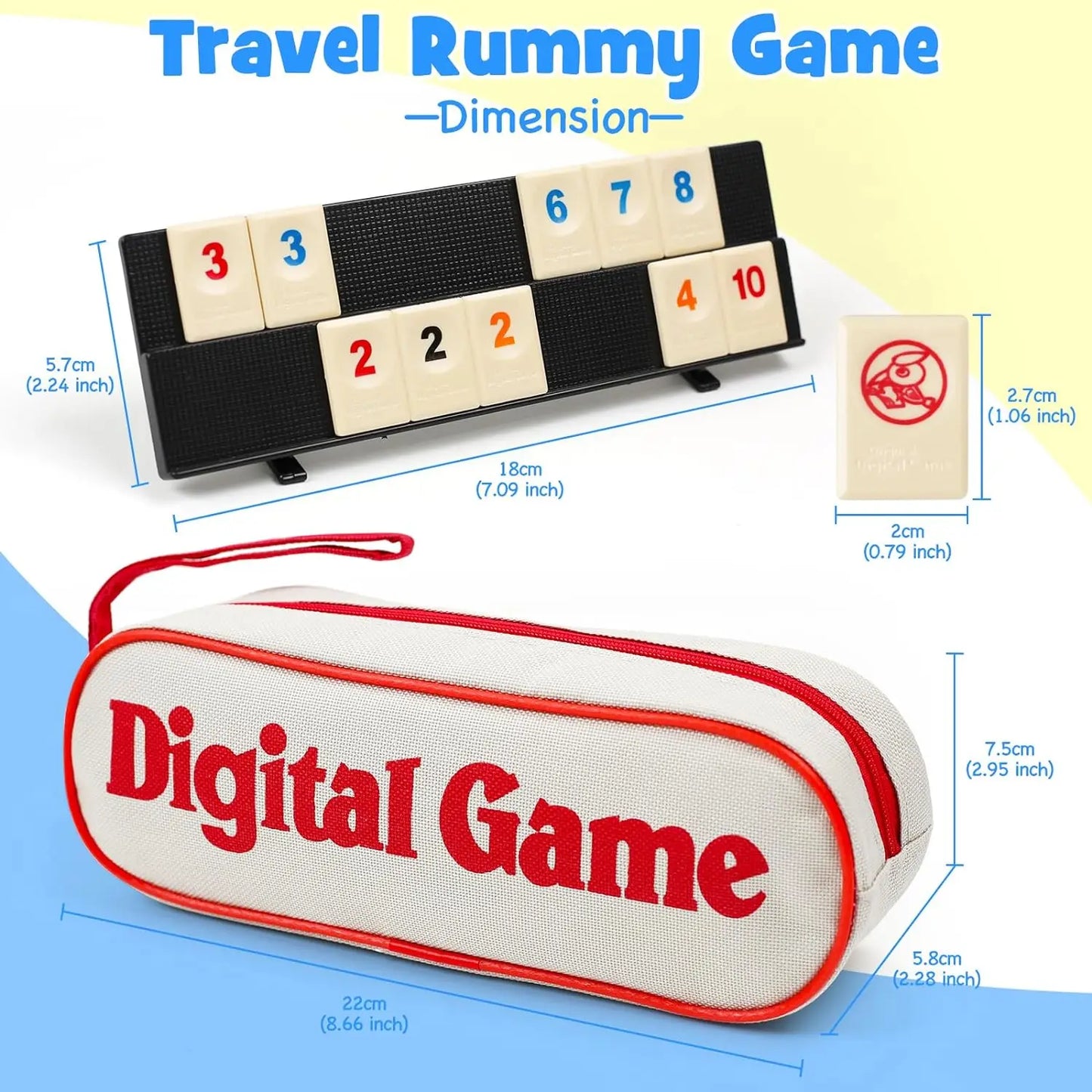 Portable Mahjong Game Set - Rummy Board Game for Adults & Family Gatherings, Perfect for Travel