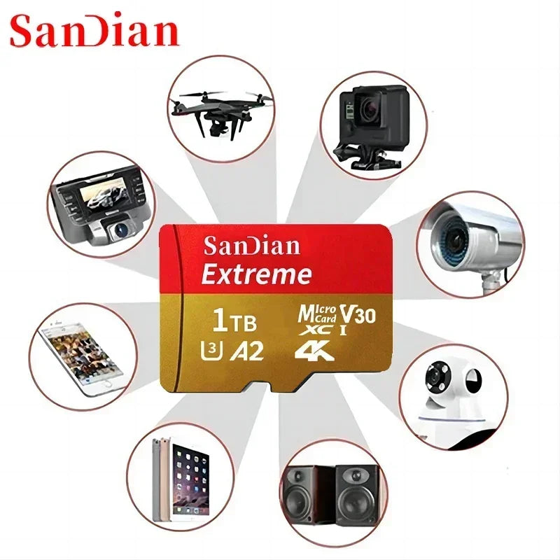 Tarjeta MicroSD 1TB UHS I Clase 10 Almacenamiento de Alta Velocidad