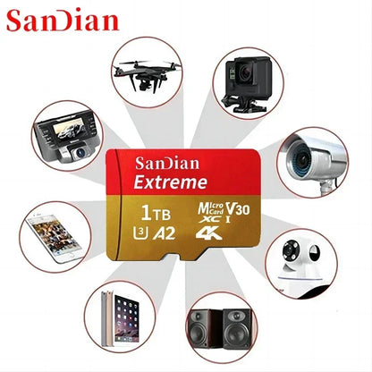 Tarjeta MicroSD 1TB UHS I Clase 10 Almacenamiento de Alta Velocidad