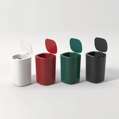 Smart Sensor Trash Bin With Flip Lid For Home Touchless