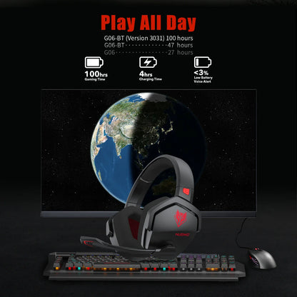 Wireless Gaming Headset With Mic Active Noise Cancellation