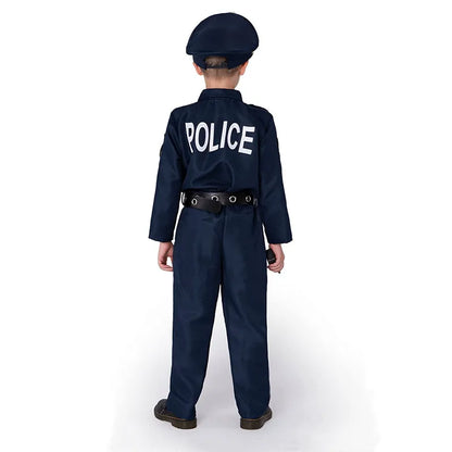 Kids Police Officer Cosplay Costume Accessories Set with Walkie-Talkie Whistle and Handcuffs Halloween 2026