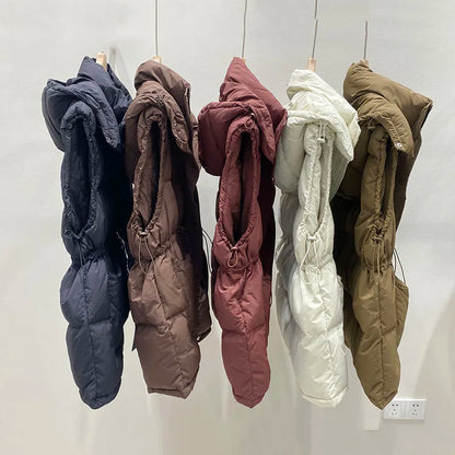 Lightweight Relaxed Women Down Vest - Hooded, Down, Winter