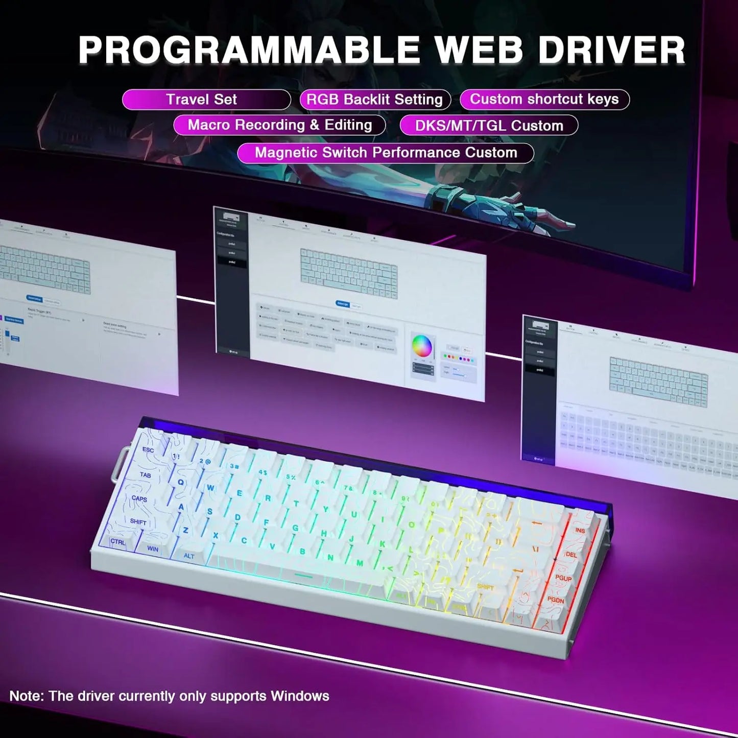 Teclado de juego mecánico con interruptor magnético al 60 por ciento 8KHz