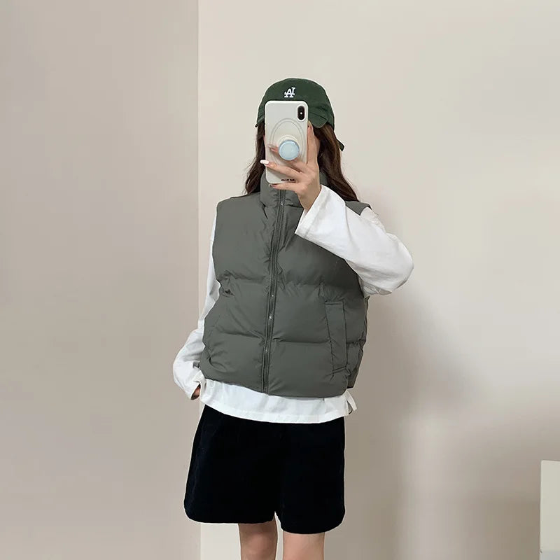 Lightweight Women's Down Vest - Cropped Boxy, Duck Fill
