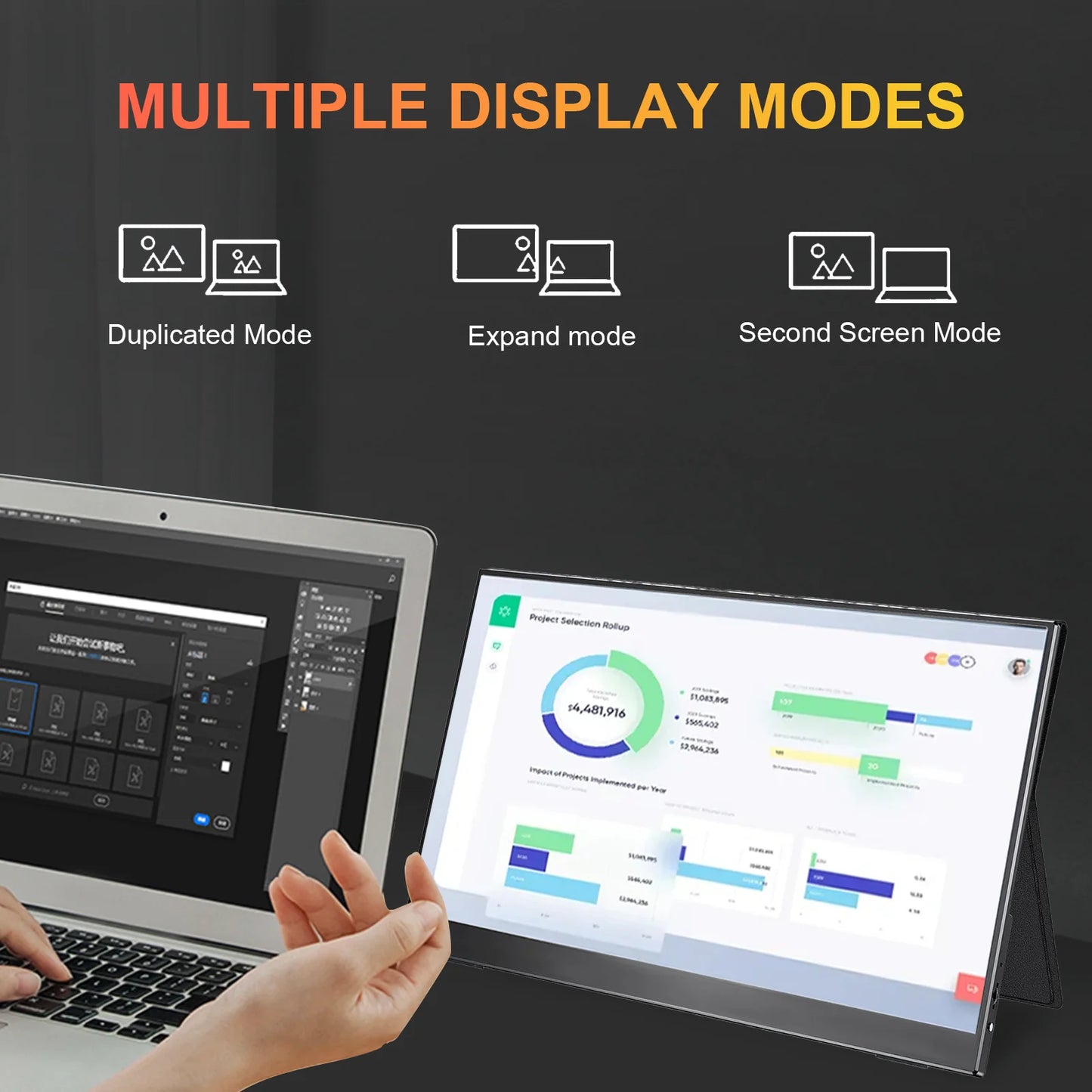 Portable 15.6 Inch FHD IPS Gaming Monitor 3ms Speaker