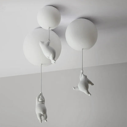 LED loftlampe varm tegneserie bjørn design børneværelse loftlampe efterår 2025 hyggelig natlampe dekoration
